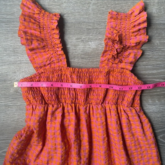 Nobody’s Child Pink & Orange Smock Maya Midi Dress - Picture 10 of 13